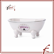 new design for bathtub ceramic soap dish with logo printed